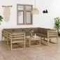 vidaXL Set Salotto Giardino con Cuscini 9 pz in Pino Impregnato vidaXL Set Salotto Giardino con Cuscini 9 pz in Pino Impregnato