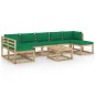 vidaXL Set Salotto Giardino con Cuscini 8 pz in Pino Impregnato vidaXL Set Salotto Giardino con Cuscini 8 pz in Pino Impregnato