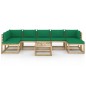 vidaXL Set Salotto Giardino con Cuscini 8 pz in Pino Impregnato vidaXL Set Salotto Giardino con Cuscini 8 pz in Pino Impregnato