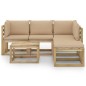 vidaXL Set Salotto da Giardino 6 pz con Cuscini Beige vidaXL Set Salotto da Giardino 6 pz con Cuscini Beige