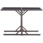 Tavolo da Giardino Marrone 110x53x72 cm in Vetro e Polyrattan Tavolo da Giardino Marrone 110x53x72 cm in Vetro e Polyrattan