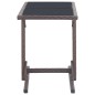 Tavolo da Giardino Marrone 110x53x72 cm in Vetro e Polyrattan Tavolo da Giardino Marrone 110x53x72 cm in Vetro e Polyrattan
