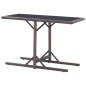 Tavolo da Giardino Marrone 110x53x72 cm in Vetro e Polyrattan Tavolo da Giardino Marrone 110x53x72 cm in Vetro e Polyrattan