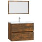 Set Mobili da Bagno 2 pz Rovere Fumo in Legno Multistrato Set Mobili da Bagno 2 pz Rovere Fumo in Legno Multistrato