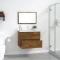 Set Mobili da Bagno 2 pz Rovere Fumo in Legno Multistrato Set Mobili da Bagno 2 pz Rovere Fumo in Legno Multistrato