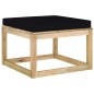 vidaXL Ottomana da Giardino con Cuscino in Legno Impregnato Verde