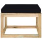 vidaXL Ottomana da Giardino con Cuscino in Legno Impregnato Verde