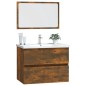 Set Mobili da Bagno 2 pz Rovere Fumo in Legno Multistrato Set Mobili da Bagno 2 pz Rovere Fumo in Legno Multistrato