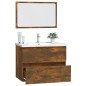 Set Mobili da Bagno 2 pz Rovere Fumo in Legno Multistrato Set Mobili da Bagno 2 pz Rovere Fumo in Legno Multistrato