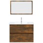 Set Mobili da Bagno 2 pz Rovere Fumo in Legno Multistrato Set Mobili da Bagno 2 pz Rovere Fumo in Legno Multistrato