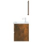 Set Mobili da Bagno 2 pz Rovere Fumo in Legno Multistrato Set Mobili da Bagno 2 pz Rovere Fumo in Legno Multistrato