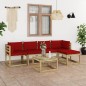 vidaXL Set Salotto Giardino con Cuscini 6 pz in Pino Impregnato vidaXL Set Salotto Giardino con Cuscini 6 pz in Pino Impregnato