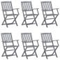 vidaXL Sedie da Giardino Pieghevoli 6 pz con Cuscini Massello Acacia vidaXL Sedie da Giardino Pieghevoli 6 pz con Cuscini Massello Acacia