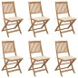 vidaXL Sedie da Giardino Pieghevoli 6 pz con Cuscini Massello Acacia vidaXL Sedie da Giardino Pieghevoli 6 pz con Cuscini Massello Acacia