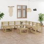 vidaXL Set Salotto da Giardino 9 pz in Legno di Pino Impregnato Verde vidaXL Set Salotto da Giardino 9 pz in Legno di Pino Impregnato Verde