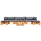 vidaXL Set Divani da Giardino su Pallet 6 pz Cuscini Grigi in Legno vidaXL Set Divani da Giardino su Pallet 6 pz Cuscini Grigi in Legno