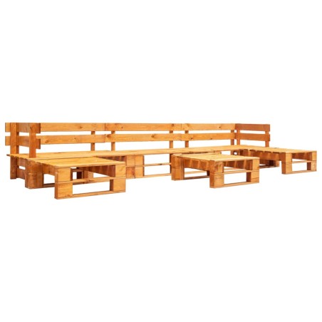 vidaXL Set Divani da Giardino su Pallet 6 pz Marrone Miele in Legno