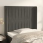 Testiera ad Orecchio Grigio Scuro 93x16x118/128 cm in Velluto Testiera ad Orecchio Grigio Scuro 93x16x118/128 cm in Velluto
