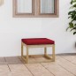 vidaXL Ottomana da Giardino con Cuscino in Legno Impregnato Verde vidaXL Ottomana da Giardino con Cuscino in Legno Impregnato Verde