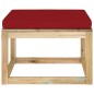 vidaXL Ottomana da Giardino con Cuscino in Legno Impregnato Verde vidaXL Ottomana da Giardino con Cuscino in Legno Impregnato Verde