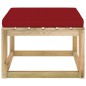 vidaXL Ottomana da Giardino con Cuscino in Legno Impregnato Verde vidaXL Ottomana da Giardino con Cuscino in Legno Impregnato Verde