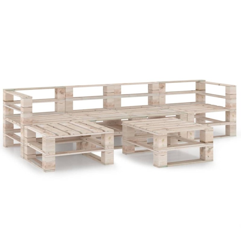 vidaXL Set Salotto Giardino in Pallet 6 pz in Legno di Pino vidaXL Set Salotto Giardino in Pallet 6 pz in Legno di Pino