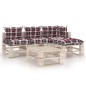 vidaXL Set Salotto Giardino su Pallet Cuscini 5 pz in Legno di Pino vidaXL Set Salotto Giardino su Pallet Cuscini 5 pz in Legno di Pino