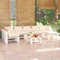 vidaXL Salotto da Giardino su Pallet 8 pz con Cuscini in Legno di Pino vidaXL Salotto da Giardino su Pallet 8 pz con Cuscini in Legno di Pino