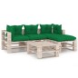 vidaXL Set Salotto Giardino su Pallet Cuscini 5 pz in Legno di Pino vidaXL Set Salotto Giardino su Pallet Cuscini 5 pz in Legno di Pino
