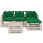vidaXL Set Salotto Giardino su Pallet Cuscini 5 pz in Legno di Pino vidaXL Set Salotto Giardino su Pallet Cuscini 5 pz in Legno di Pino