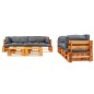 vidaXL Set Divani da Giardino Pallet 6 pz con Cuscini Grigi in Legno vidaXL Set Divani da Giardino Pallet 6 pz con Cuscini Grigi in Legno