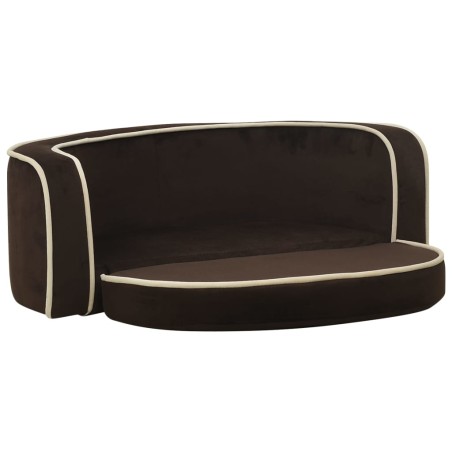 vidaXL Divano Cani Pieghevole Marrone 73x67x26 cm in Peluche e Cuscino