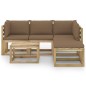 vidaXL Set Salotto da Giardino 6 pz con Cuscini Tortora