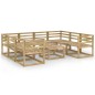 vidaXL Set Divani da Giardino 9 pz in Legno di Pino Impregnato Verde