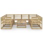 vidaXL Set Divani da Giardino 9 pz in Legno di Pino Impregnato Verde