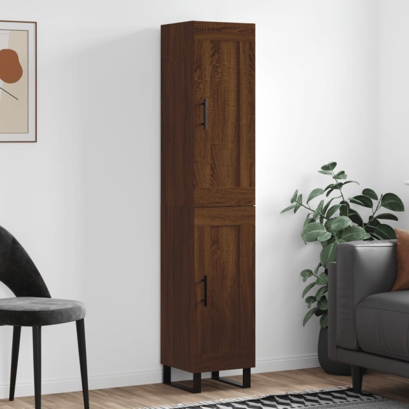 vidaXL Credenza Rovere Marrone 34,5x34x180 cm in Legno Multistrato vidaXL Credenza Rovere Marrone 34,5x34x180 cm in Legno Multistrato