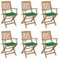 vidaXL Sedie da Giardino Pieghevoli 6 pz con Cuscini Massello Acacia vidaXL Sedie da Giardino Pieghevoli 6 pz con Cuscini Massello Acacia