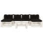 vidaXL Set Salotto da Giardino su Pallet 7pz con Cuscini Neri in Legno vidaXL Set Salotto da Giardino su Pallet 7pz con Cuscini Neri in Legno