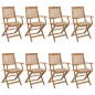 vidaXL Sedie da Giardino Pieghevoli 8 pz con Cuscini Massello Acacia vidaXL Sedie da Giardino Pieghevoli 8 pz con Cuscini Massello Acacia