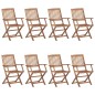 vidaXL Sedie da Giardino Pieghevoli 8 pz con Cuscini Massello Acacia vidaXL Sedie da Giardino Pieghevoli 8 pz con Cuscini Massello Acacia