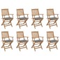vidaXL Sedie da Giardino Pieghevoli 8 pz con Cuscini Massello Acacia vidaXL Sedie da Giardino Pieghevoli 8 pz con Cuscini Massello Acacia