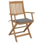 vidaXL Sedie da Giardino Pieghevoli 8 pz con Cuscini Massello Acacia vidaXL Sedie da Giardino Pieghevoli 8 pz con Cuscini Massello Acacia