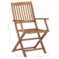 vidaXL Sedie da Giardino Pieghevoli 8 pz con Cuscini Massello Acacia vidaXL Sedie da Giardino Pieghevoli 8 pz con Cuscini Massello Acacia