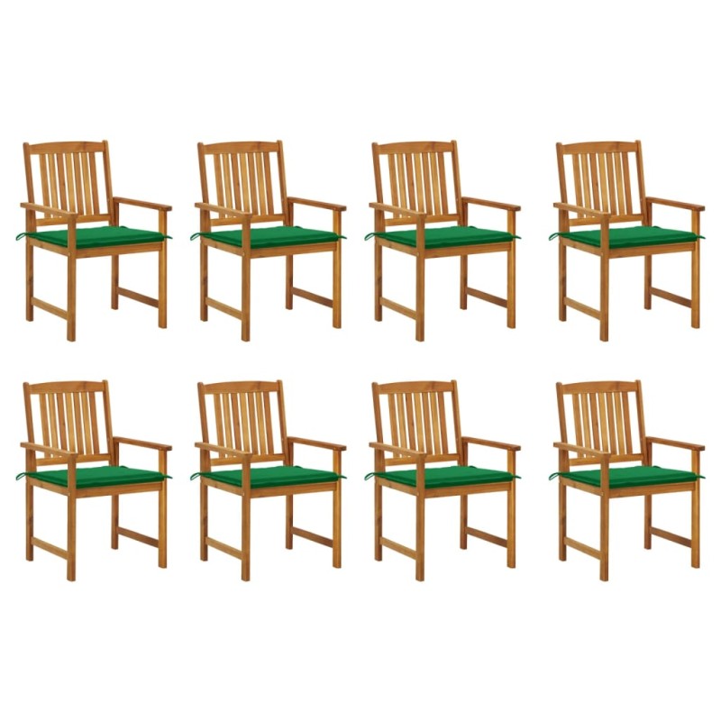 vidaXL Sedie da Giardino con Cuscini 8 pz in Legno Massello di Acacia vidaXL Sedie da Giardino con Cuscini 8 pz in Legno Massello di Acacia