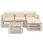 vidaXL Set Salotto Giardino su Pallet Cuscini 5 pz in Legno di Pino vidaXL Set Salotto Giardino su Pallet Cuscini 5 pz in Legno di Pino