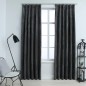 Tende Oscuranti con Ganci 2 pz Antracite in Velluto 140x175 cm Tende Oscuranti con Ganci 2 pz Antracite in Velluto 140x175 cm