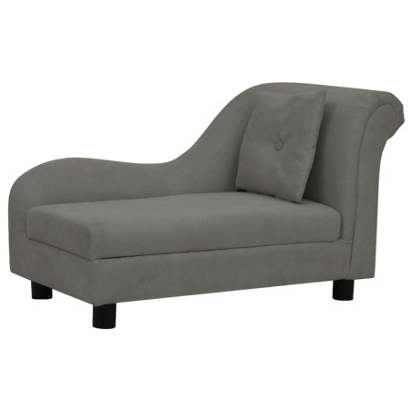 vidaXL Divano per Cani con Cuscino Grigio Scuro 83x44x44 cm in Peluche