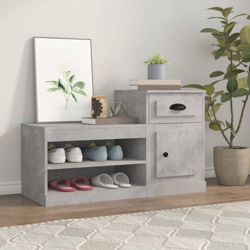 vidaXL Scarpiera Grigio Cemento 100x42x60 cm in Legno Multistrato vidaXL Scarpiera Grigio Cemento 100x42x60 cm in Legno Multistrato