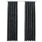 Tende Oscuranti con Ganci 2 pz Antracite in Velluto 140x175 cm Tende Oscuranti con Ganci 2 pz Antracite in Velluto 140x175 cm