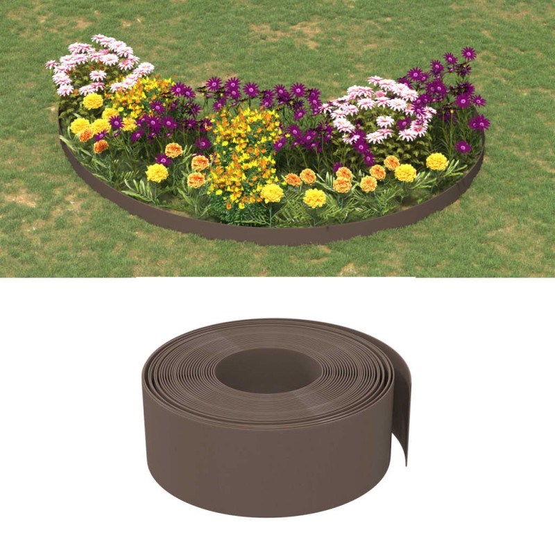 vidaXL Bordatura da Giardino Marrone 10 m 20 cm in Polietilene vidaXL Bordatura da Giardino Marrone 10 m 20 cm in Polietilene